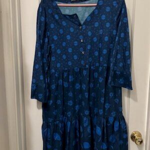 Flower print  3Tier Gudrun Sjoden Blue Dress
